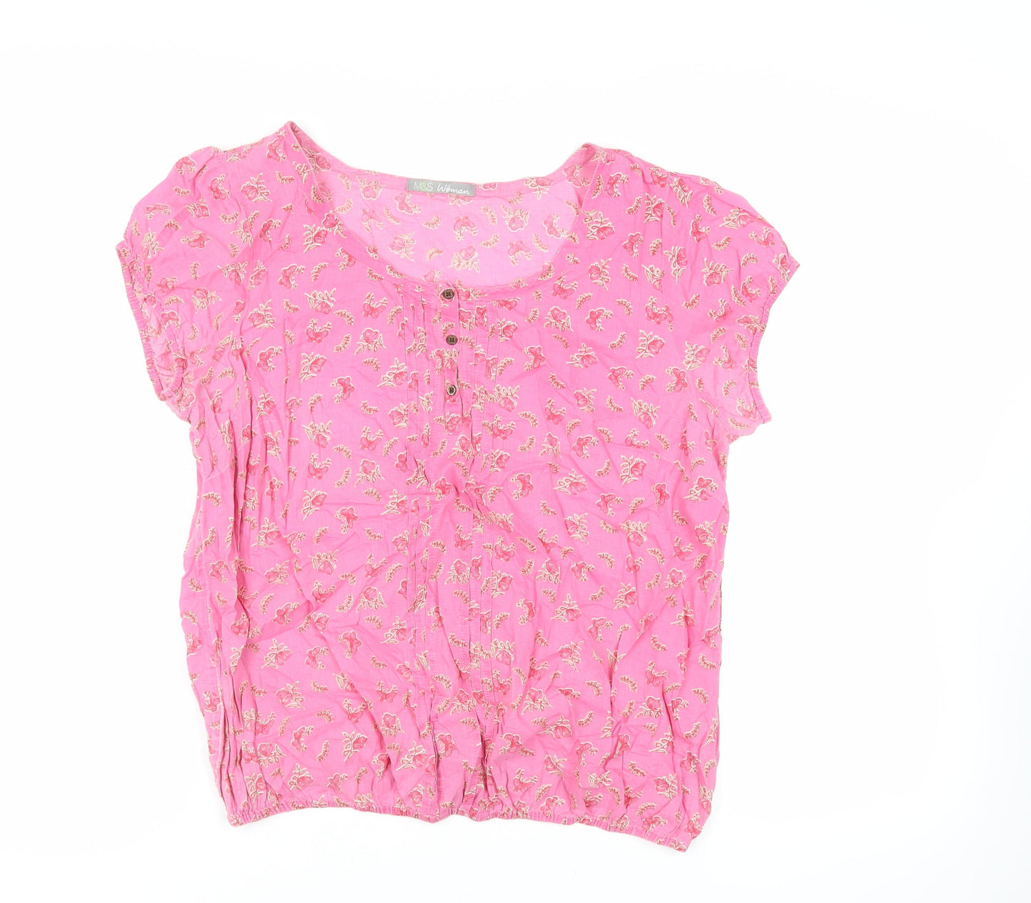 Womens UK Size 16 Marks and Spencer Pink Basic Blouse