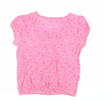 Womens UK Size 16 Marks and Spencer Pink Basic Blouse
