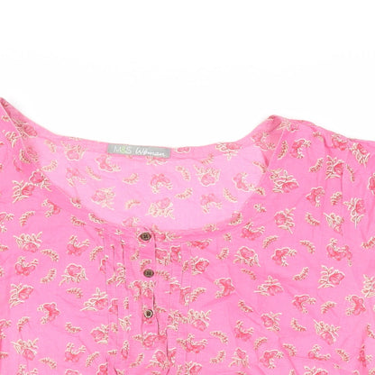 Womens UK Size 16 Marks and Spencer Pink Basic Blouse