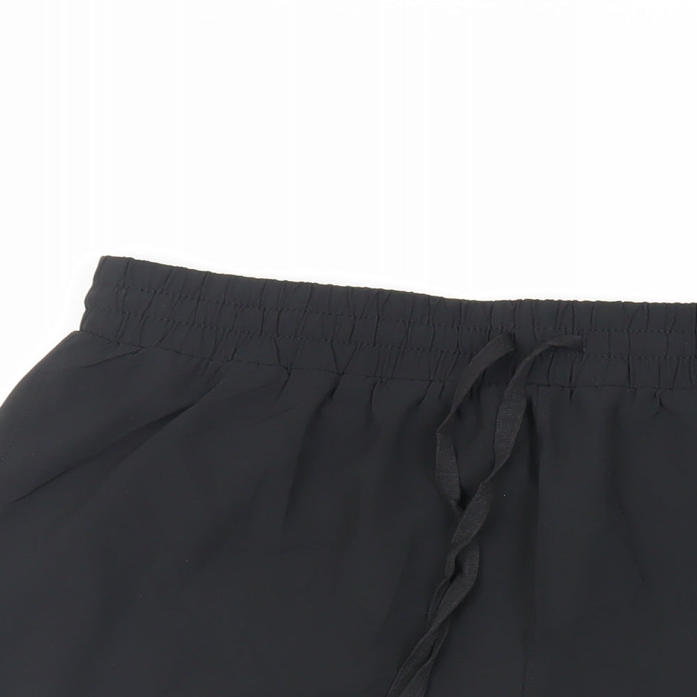 USA Pro Womens Black Polyester Athletic Shorts Size 14 L3 in Regular Drawstring - Gym Workout Running