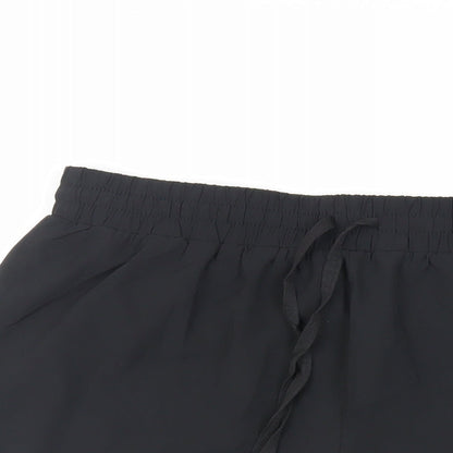 USA Pro Womens Black Polyester Athletic Shorts Size 14 L3 in Regular Drawstring - Gym Workout Running