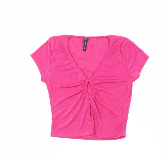 Womens UK Size 6 AsYou Pink Cropped Blouse