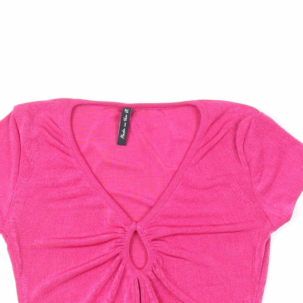 Womens UK Size 6 AsYou Pink Cropped Blouse