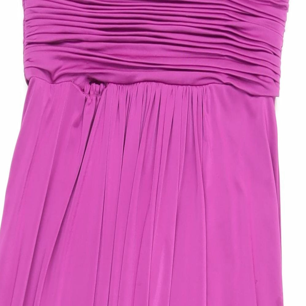 John Lewis Womens Purple Polyester Ball Gown Size 12 V-Neck Zip