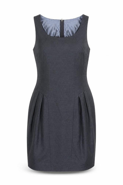 NEXT Womens Blue Polyester Pencil Dress Size 14 Boat Neck Zip - Lined