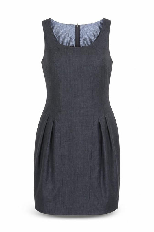 NEXT Womens Blue Polyester Pencil Dress Size 14 Boat Neck Zip - Lined
