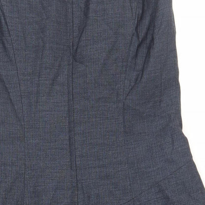 NEXT Womens Blue Polyester Pencil Dress Size 14 Boat Neck Zip - Lined