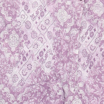 Marks and Spencer Womens Purple Paisley Lyocell Wrap Skirt Size 22 Button