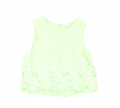 Womens UK Size 10 River Island Green Basic Tank