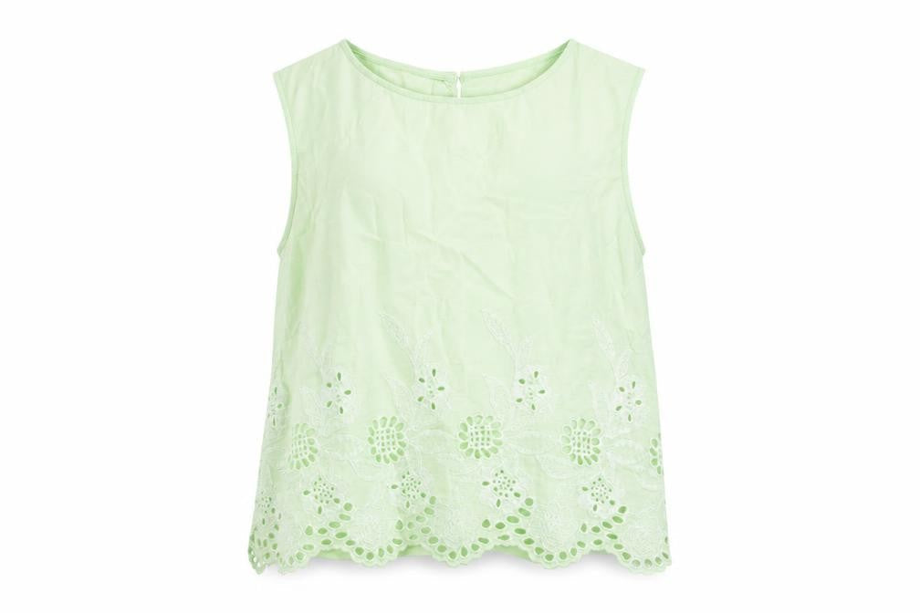 Womens UK Size 10 River Island Green Basic Tank