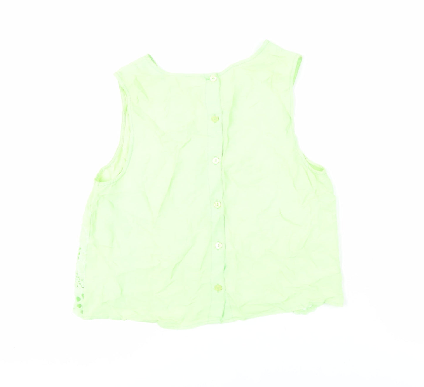 Womens UK Size 10 River Island Green Basic Tank