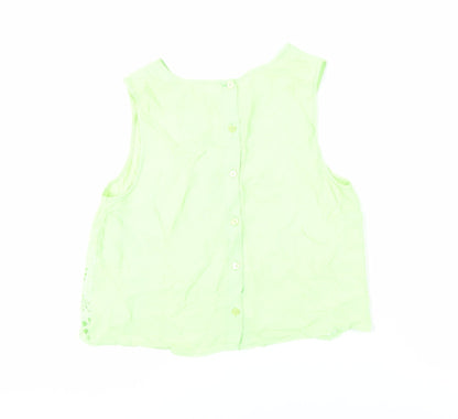Womens UK Size 10 River Island Green Basic Tank