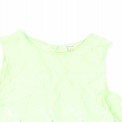 Womens UK Size 10 River Island Green Basic Tank