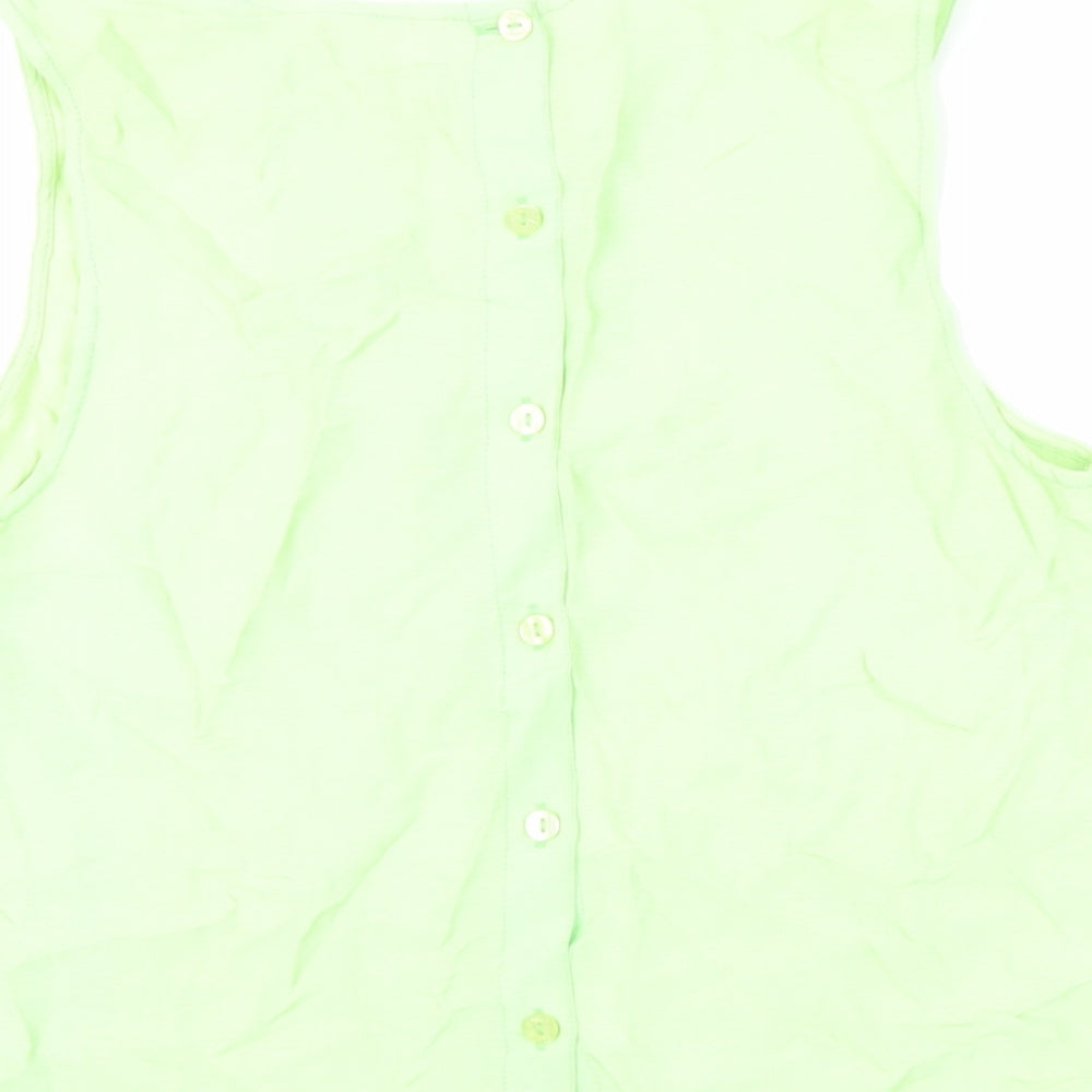 Womens UK Size 10 River Island Green Basic Tank