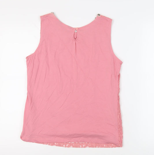 Womens UK Size 16 Dorothy Perkins Pink Basic Tank