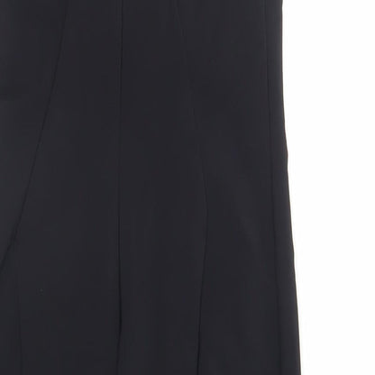 Zara Womens Black Polyester Pencil Dress Size S Halter Zip - Embellished Neckline