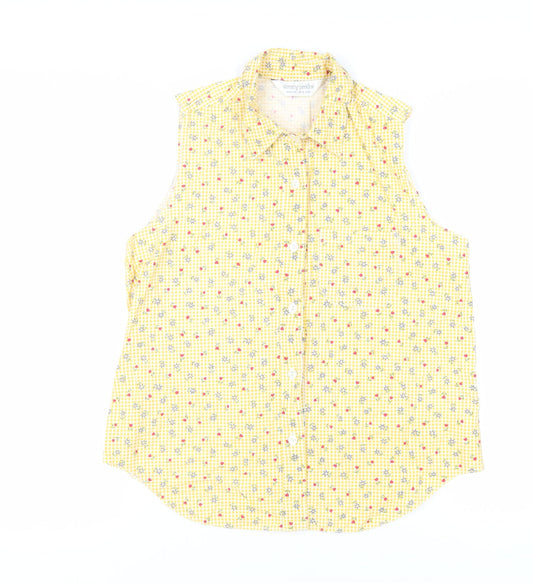 Womens UK Size 12 Dorothy Perkins Yellow Basic Button-Up