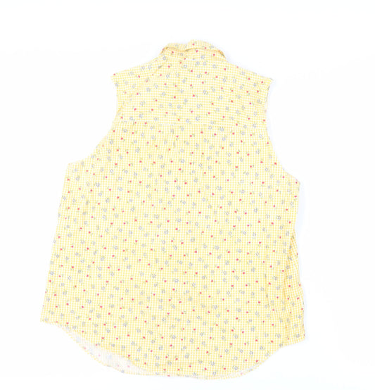 Womens UK Size 12 Dorothy Perkins Yellow Basic Button-Up