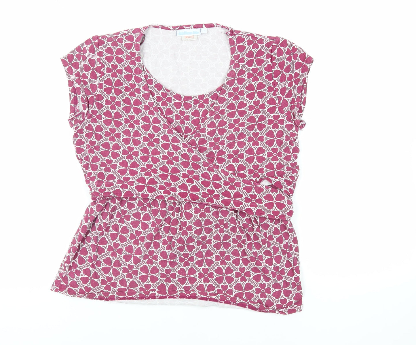 Womens UK Size S JoJo Maman Bébé Purple Basic T-Shirt