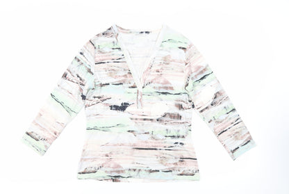 Womens UK Size 12 Artigiano Multicoloured Basic T-Shirt