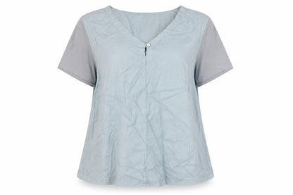 OSKA Womens Green Modal Basic Blouse Size M V-Neck