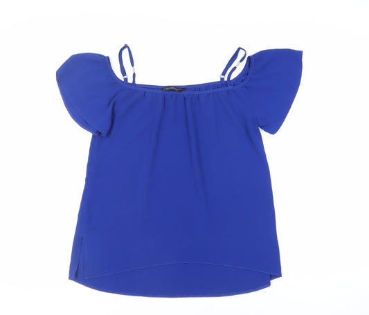 Womens UK Size 8 Dorothy Perkins Blue Basic Blouse