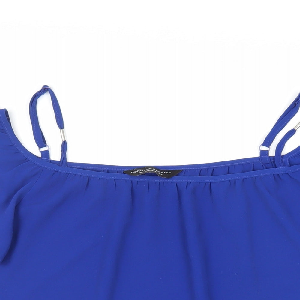 Womens UK Size 8 Dorothy Perkins Blue Basic Blouse