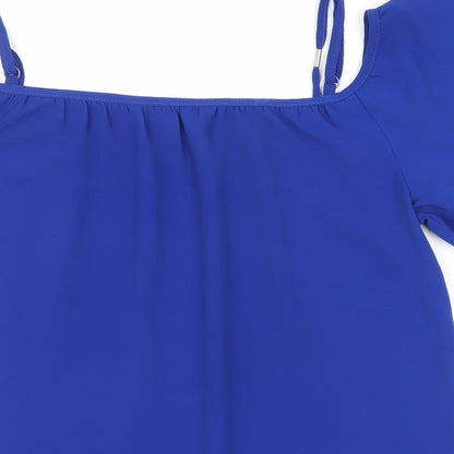 Womens UK Size 8 Dorothy Perkins Blue Basic Blouse