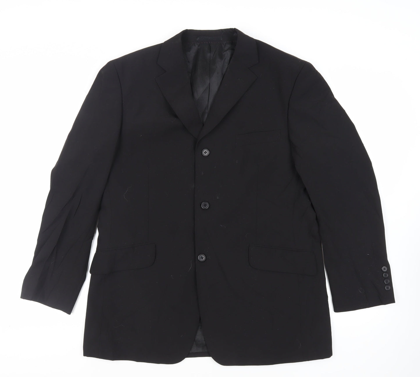 Mens UK Size 42 Charlton Gray Regular Black Suit Jacket