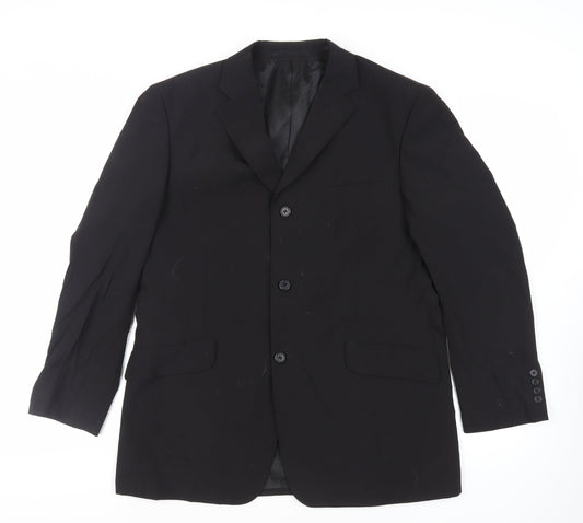 Mens UK Size 42 Charlton Gray Regular Black Suit Jacket
