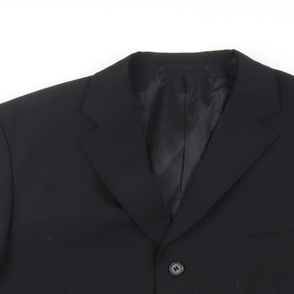 Mens UK Size 42 Charlton Gray Regular Black Suit Jacket