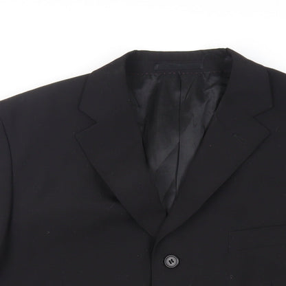 Mens UK Size 42 Charlton Gray Regular Black Suit Jacket