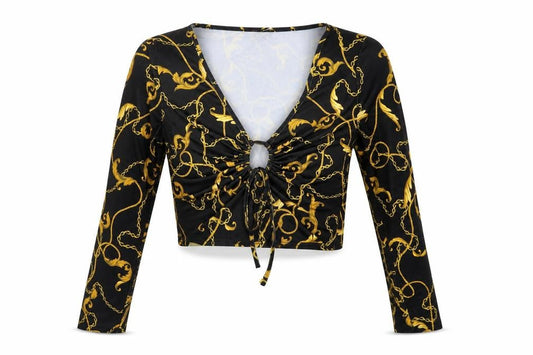 Womens UK Size 14 New Look Black Cropped Blouse