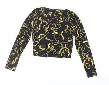 Womens UK Size 14 New Look Black Cropped Blouse