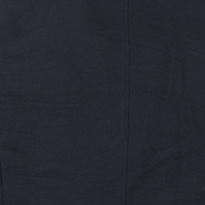 Zara Man Mens Blue Jacket Blazer Size 46 Button - Elbow Patches