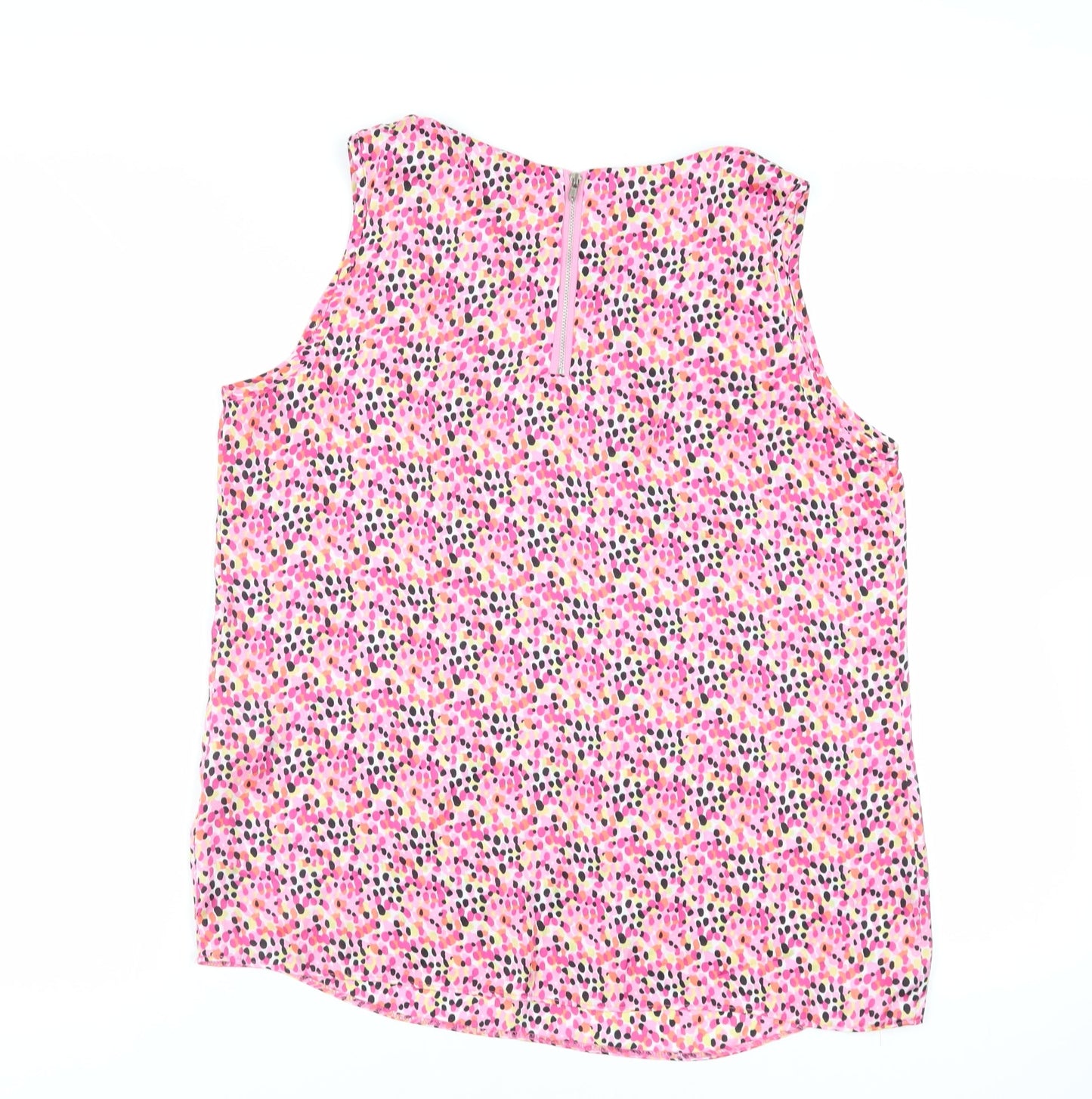 Paraphrase Womens Pink Geometric Polyester Basic Tank Size L Boat Neck