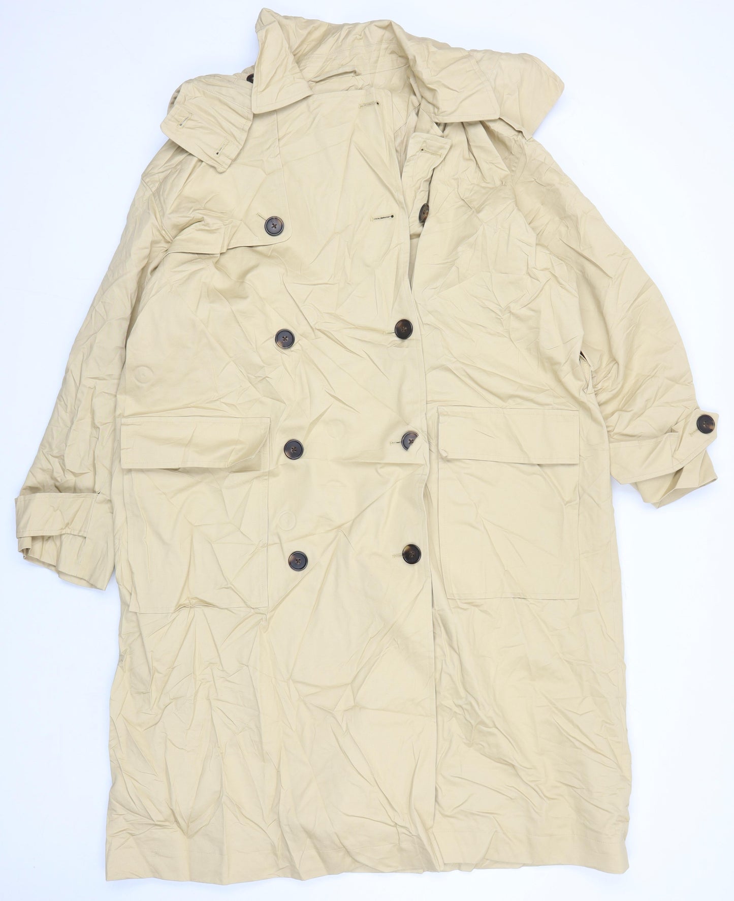 Womens UK Size 14 M&S Beige Overcoat