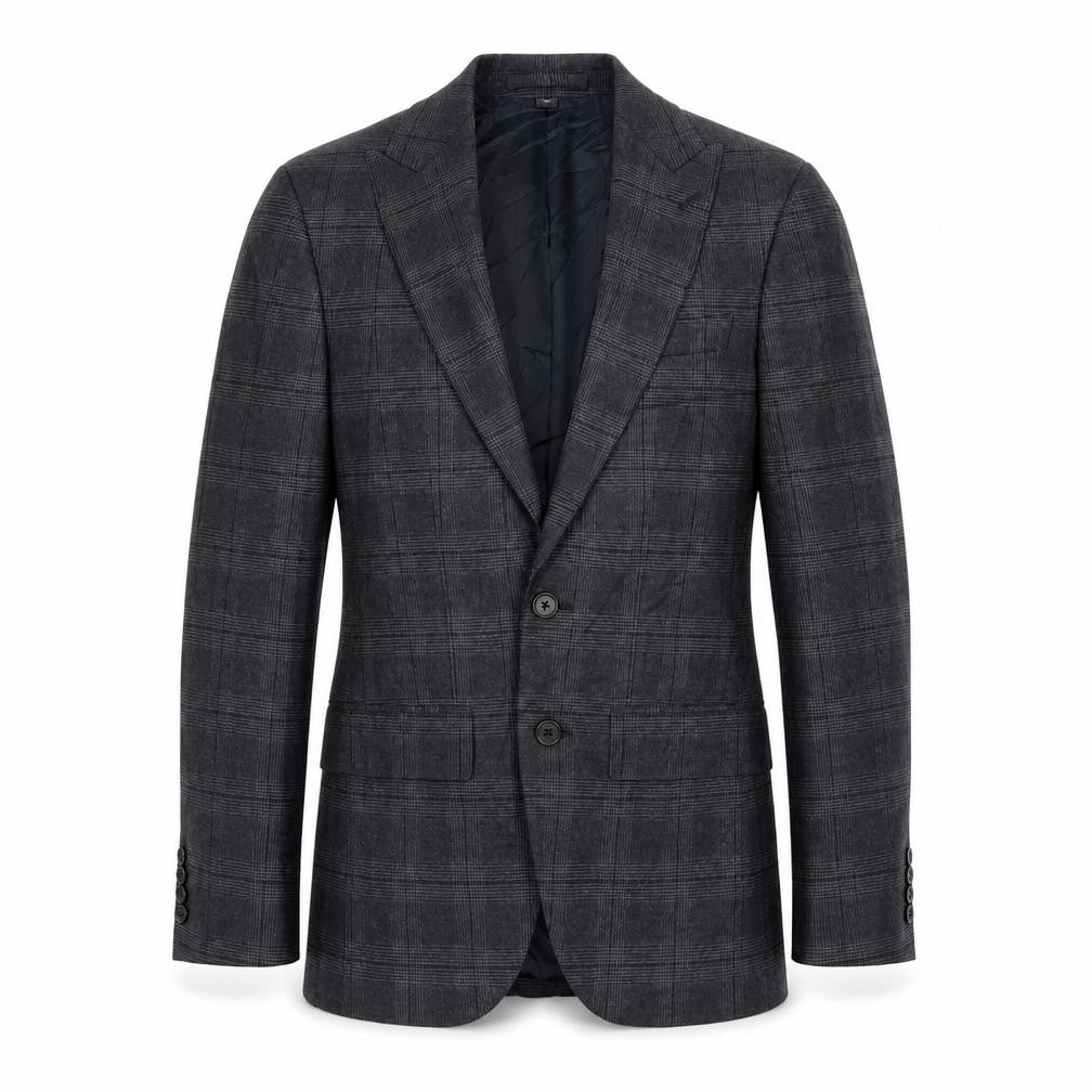 Marks & Spencer Mens Green Check Polyester Jacket Blazer Size 34 Regular