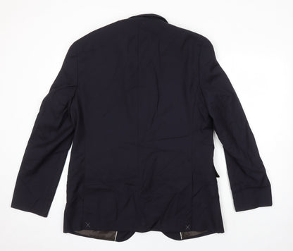 M&S Mens Blue Wool Jacket Suit Jacket Size 42 Regular