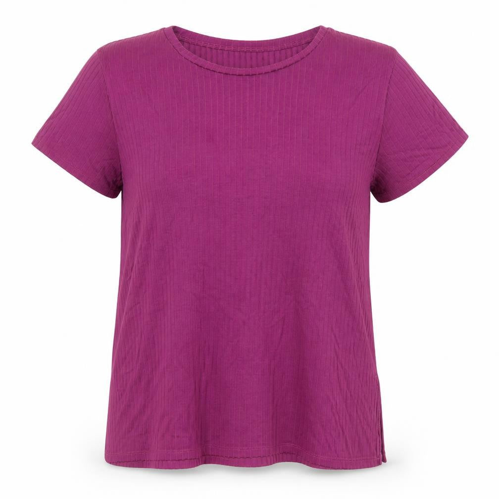 Marks & Spencer Womens Pink Herringbone Polyester Tunic T-Shirt Size 14 Roll Neck