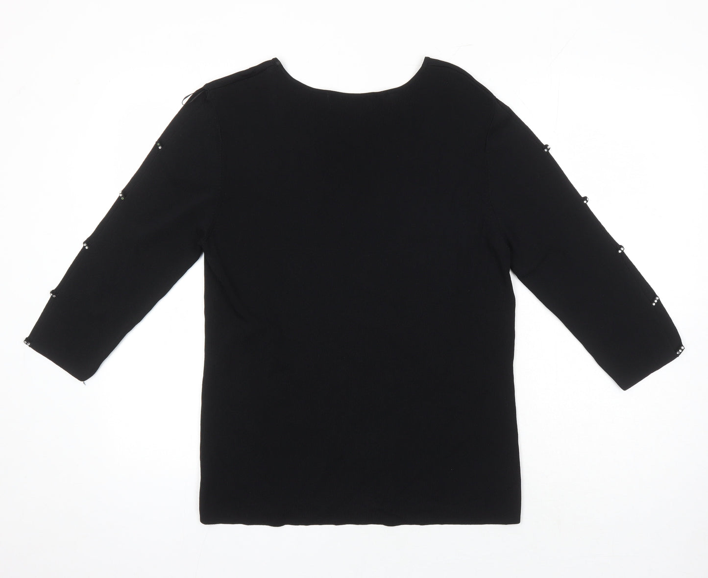 Womens UK Size 14 Femme Black Tunic T-Shirt