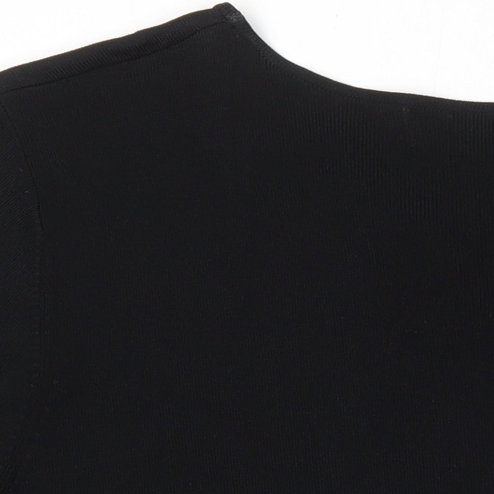 Womens UK Size 14 Femme Black Tunic T-Shirt