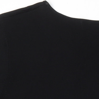 Womens UK Size 14 Femme Black Tunic T-Shirt