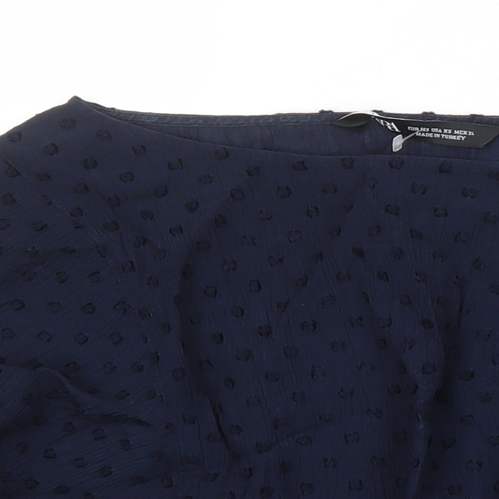 Womens UK Size XL Zara Blue Tunic Blouse