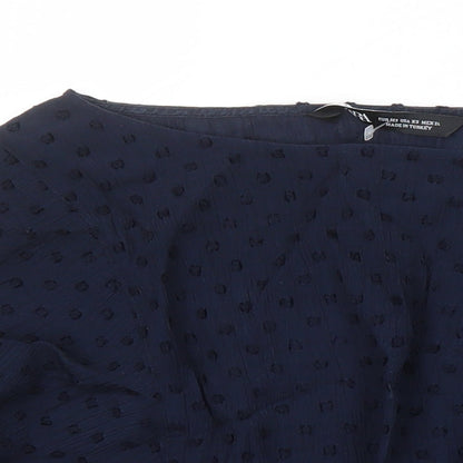 Womens UK Size XL Zara Blue Tunic Blouse