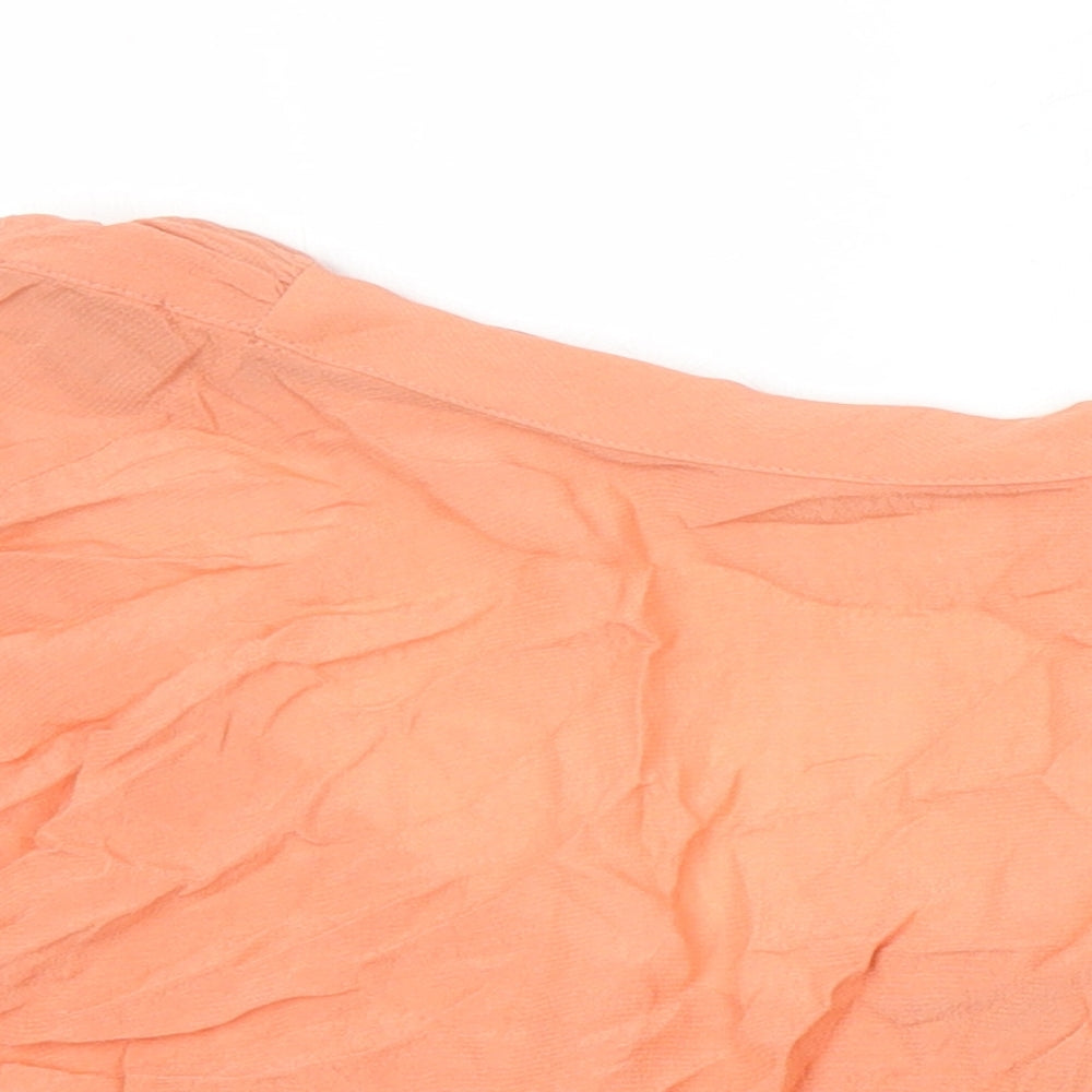 Mexx Womens Orange Viscose Tunic Blouse Size 8 Boat Neck