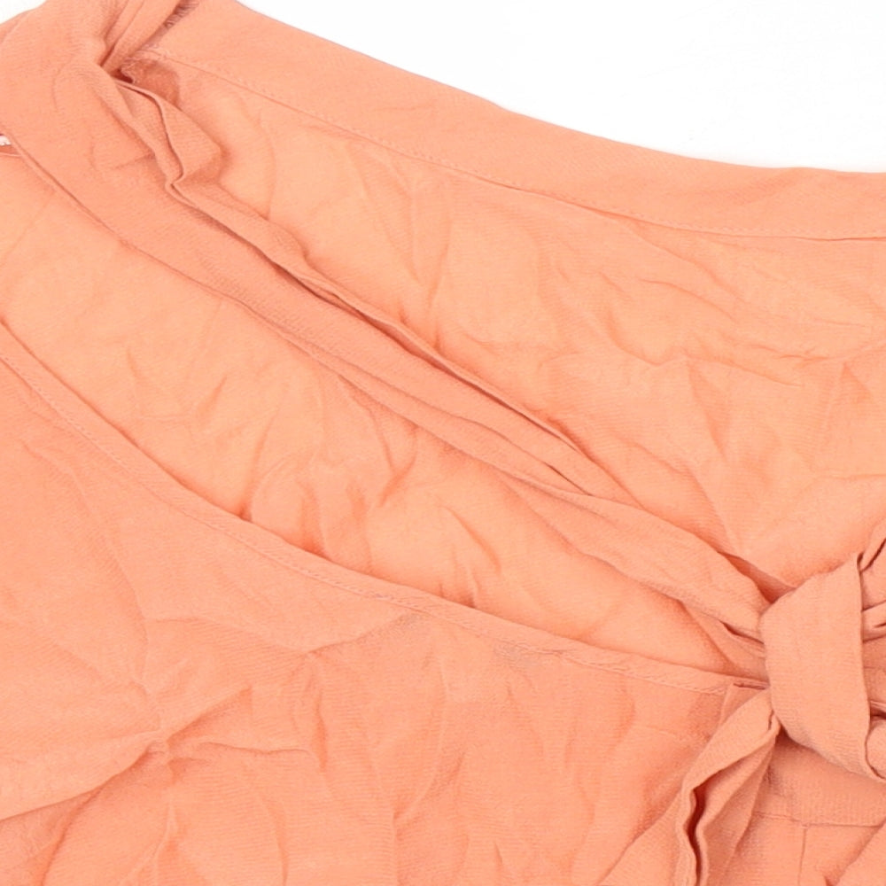 Mexx Womens Orange Viscose Tunic Blouse Size 8 Boat Neck