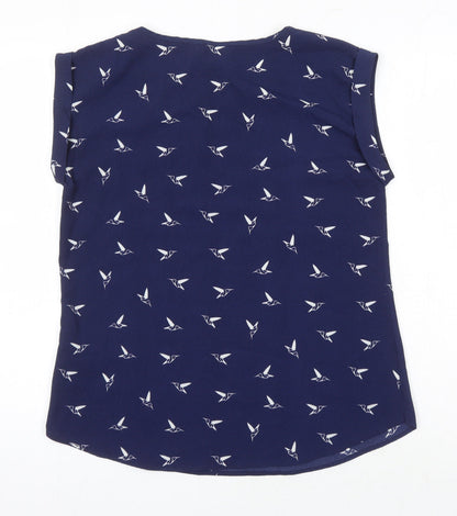 Womens UK Size 10 Izabel London Blue Tunic Blouse
