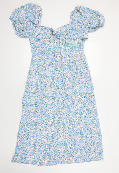 Quiz Womens Multicoloured Floral Polyester A-Line Size 12 Sweetheart