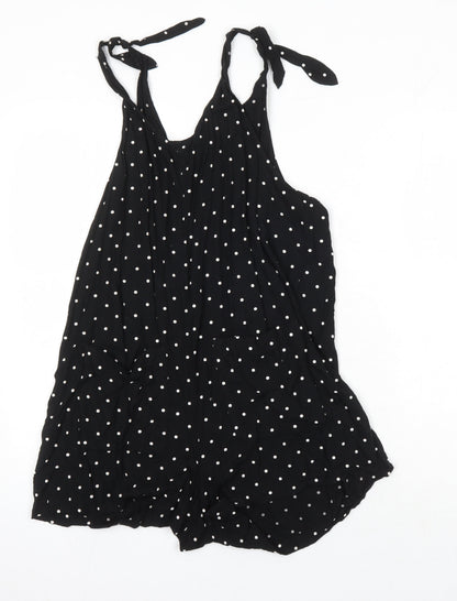 Monkl Womens Black Polka Dot Viscose Playsuit One-Piece Size M - Pockets